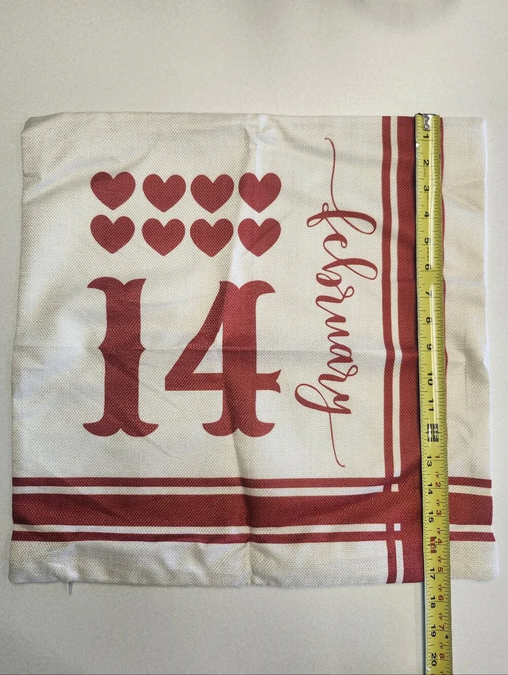 Set Of 4 Red & Cream Valentines Day Pillow Covers, NWOT, 17
